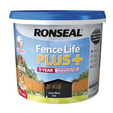 ronseal one coat fence life tudor black oak|ronseal fence stain colour chart.